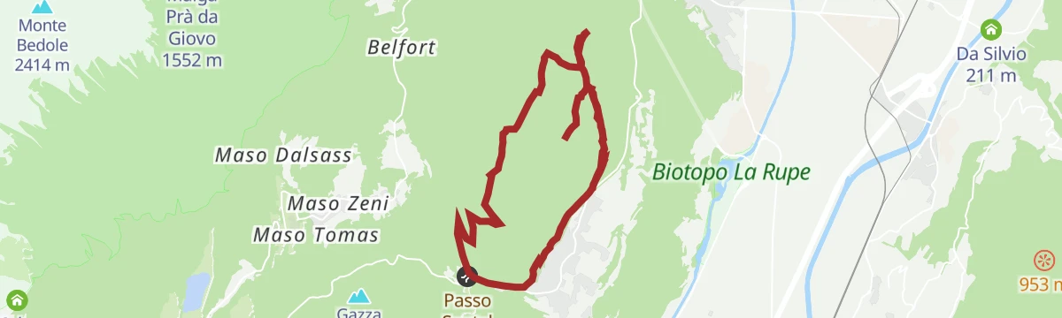 Route map: The Fausior and Croce di Mezzolombardo Circuit